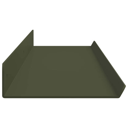 Floating Shelf 2 pcs Olive Green 100 x 9 x 2.5 cm Steel