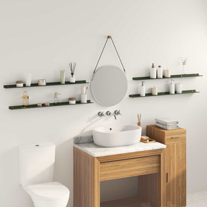 Floating Shelf 4 pcs Olive Green 100 x 9 x 2.5 cm Steel