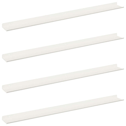 Floating Shelf Wall-mounted 4 pcs White 100 x 9 x 2.5 cm Steel
