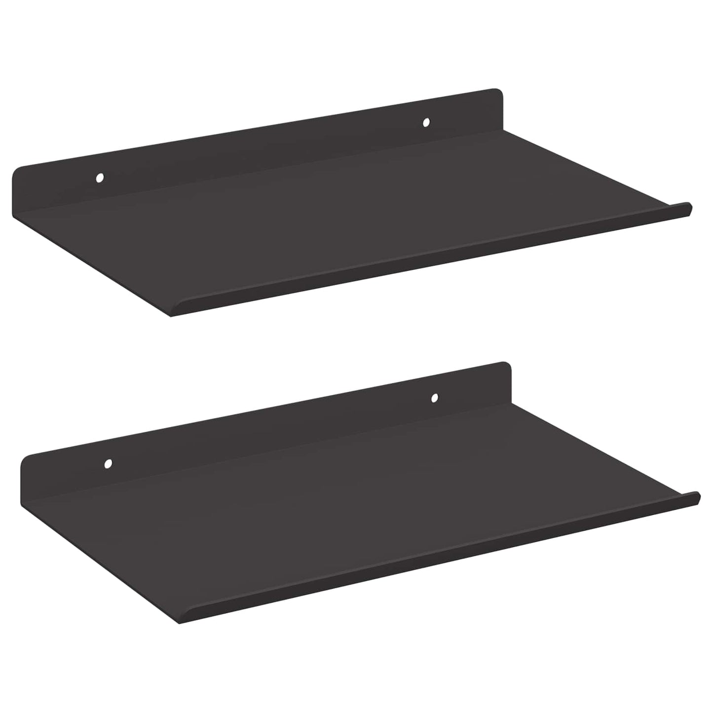Floating Shelf 2 pcs Black 30 x 17.5 x 2.5 cm Steel