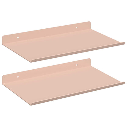 Floating Shelf Wall-mounted 2 pcs Pink 30 x 18 x 2.5 cm Steel
