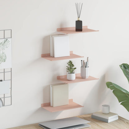 Floating Shelf Wall-mounted 4 pcs Pink 30 x 18 x 2.5 cm Steel