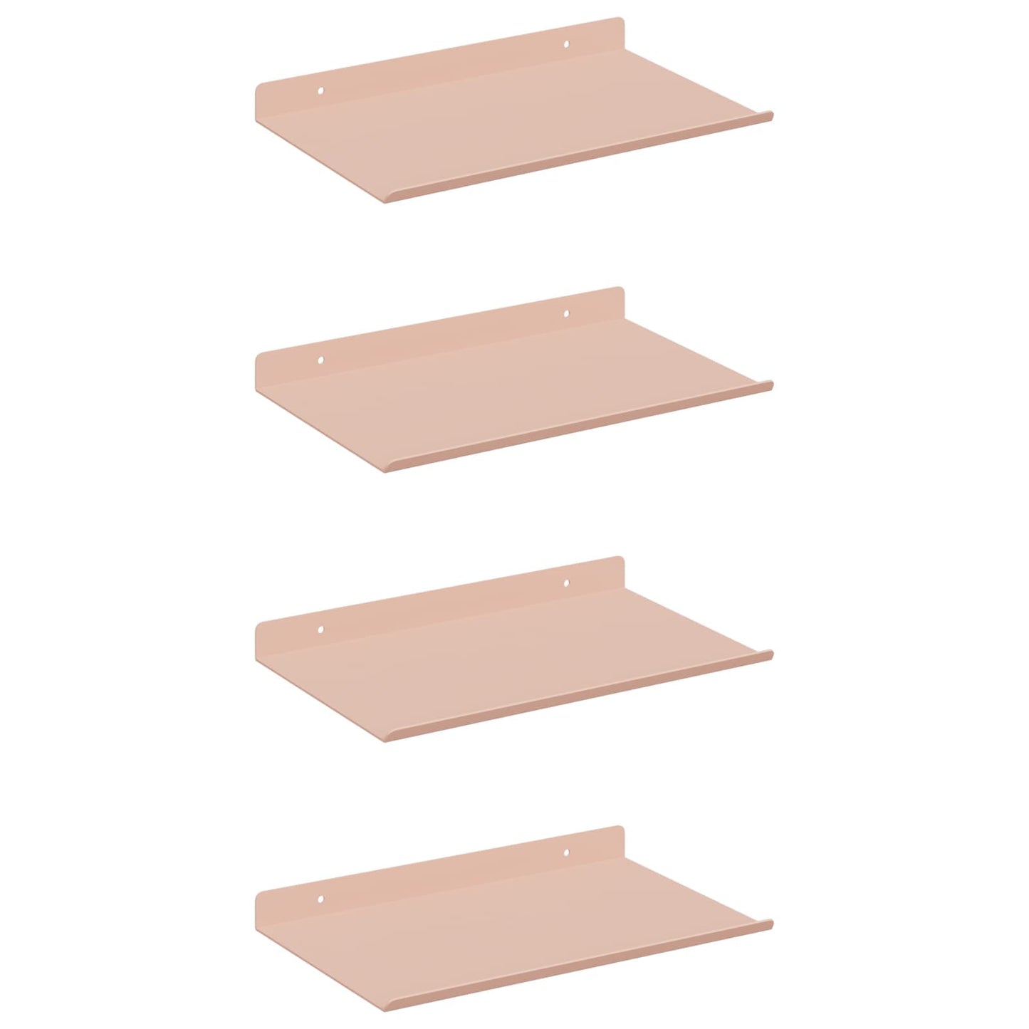 Floating Shelf Wall-mounted 4 pcs Pink 30 x 18 x 2.5 cm Steel