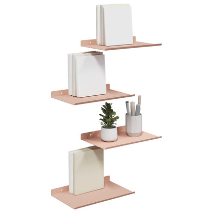 Floating Shelf Wall-mounted 4 pcs Pink 30 x 18 x 2.5 cm Steel
