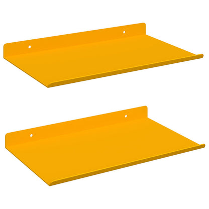 Floating Shelf 2 pcs Mustard Yellow 30 x 18 x 2.5 cm Steel
