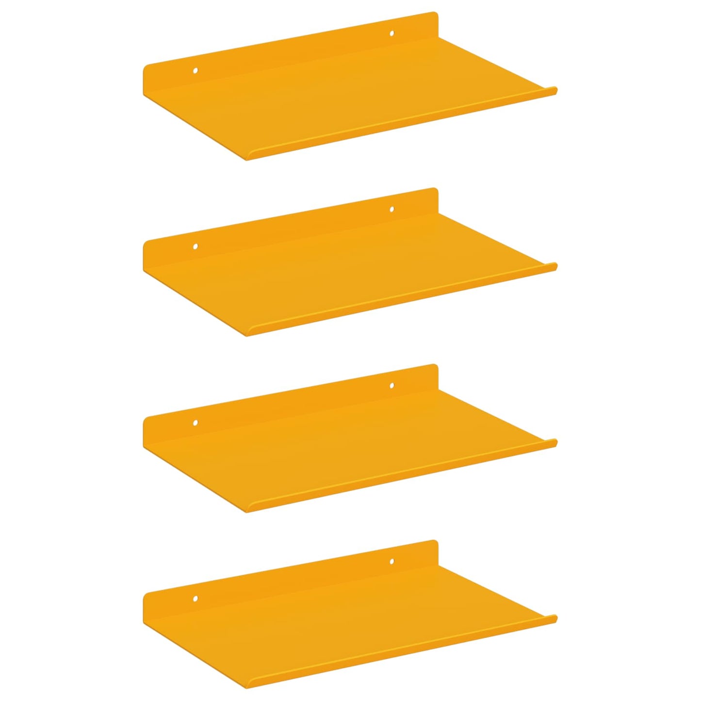 Floating Shelf 4 pcs Mustard Yellow 30 x 18 x 2.5 cm Steel