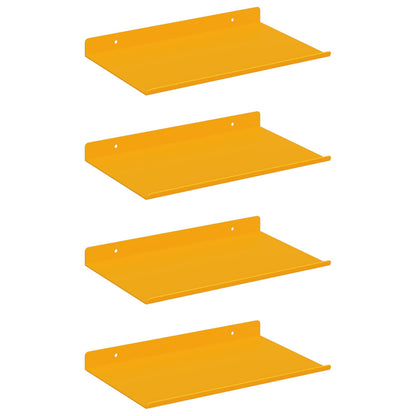 Floating Shelf 4 pcs Mustard Yellow 30 x 18 x 2.5 cm Steel
