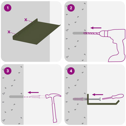Floating Shelf 2 pcs Olive Green 30 x 18 x 2.5 cm Steel