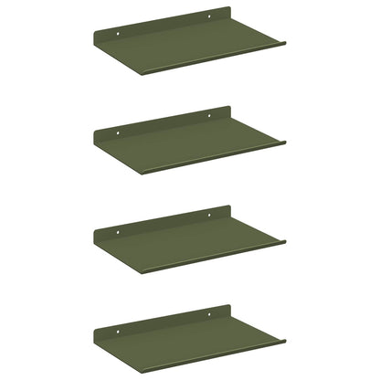 Floating Shelf 4 pcs Olive Green 30 x 18 x 2.5 cm Steel