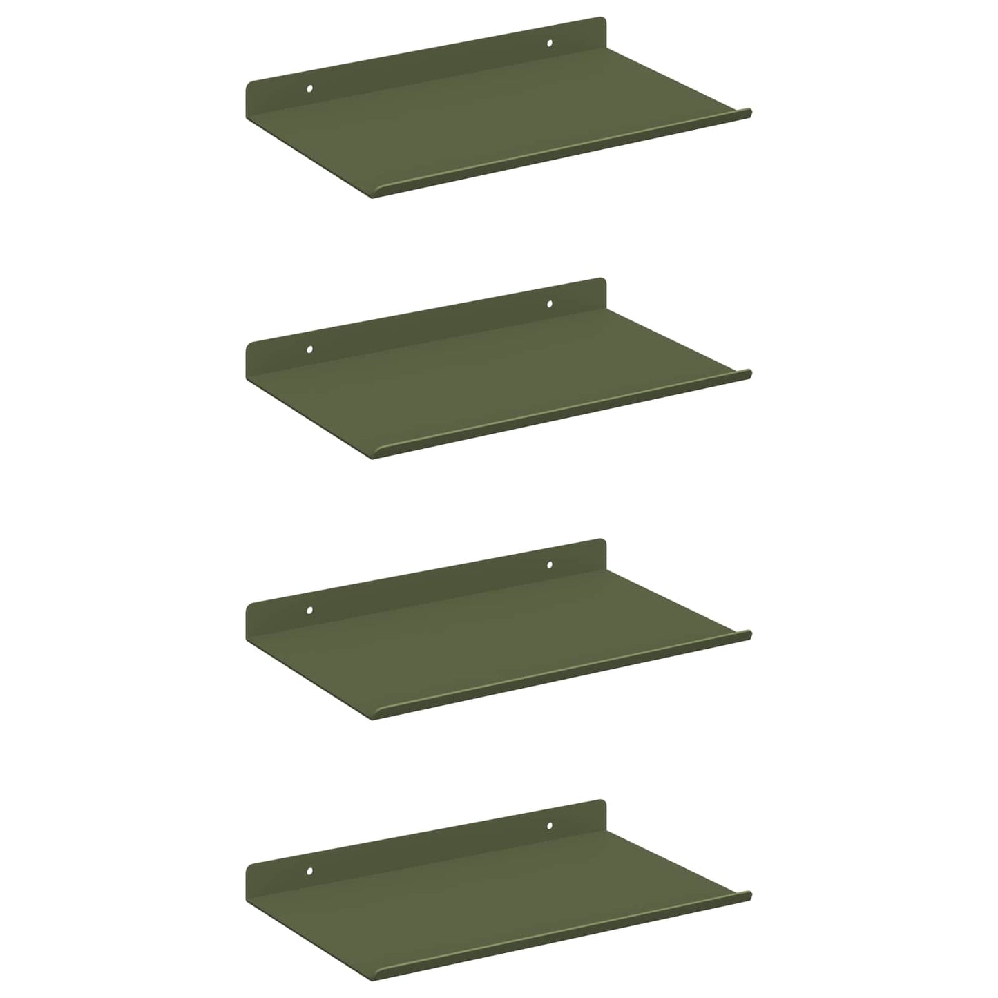 Floating Shelf 4 pcs Olive Green 30 x 18 x 2.5 cm Steel