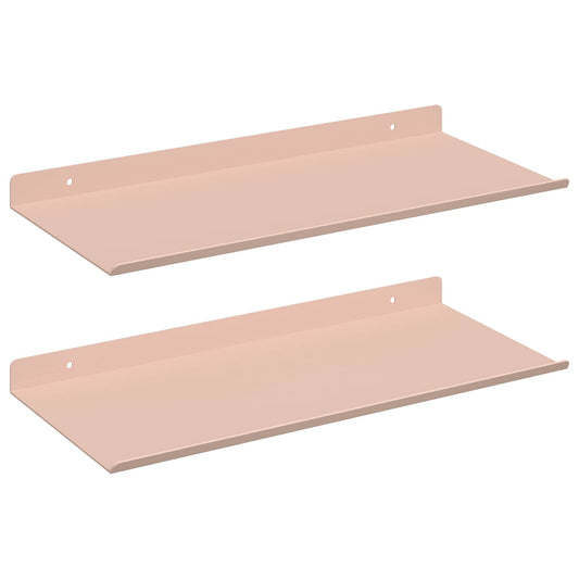 Floating Shelf Wall-mounted 2 pcs Pink 40 x 18 x 2.5 cm Steel