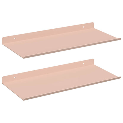 Floating Shelf Wall-mounted 2 pcs Pink 40 x 18 x 2.5 cm Steel