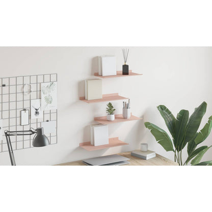 Floating Shelf Wall-mounted 4 pcs Pink 40 x 18 x 2.5 cm Steel