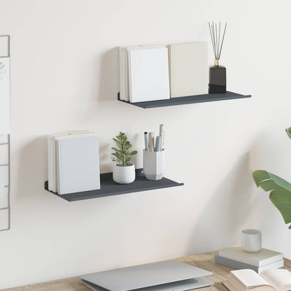 Floating Shelf 2 pcs Anthracite 40 x 18 x 2.5 cm Steel