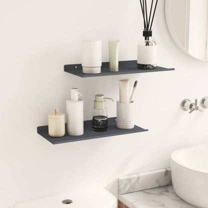 Floating Shelf 2 pcs Anthracite 40 x 18 x 2.5 cm Steel