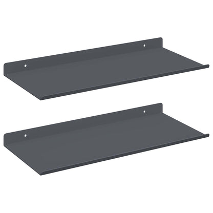 Floating Shelf 2 pcs Anthracite 40 x 18 x 2.5 cm Steel