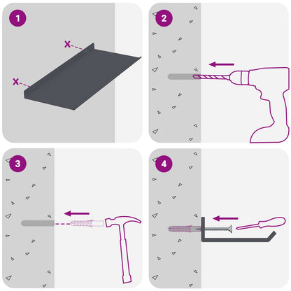 Floating Shelf 4 pcs Anthracite 40 x 18 x 2.5 cm Steel