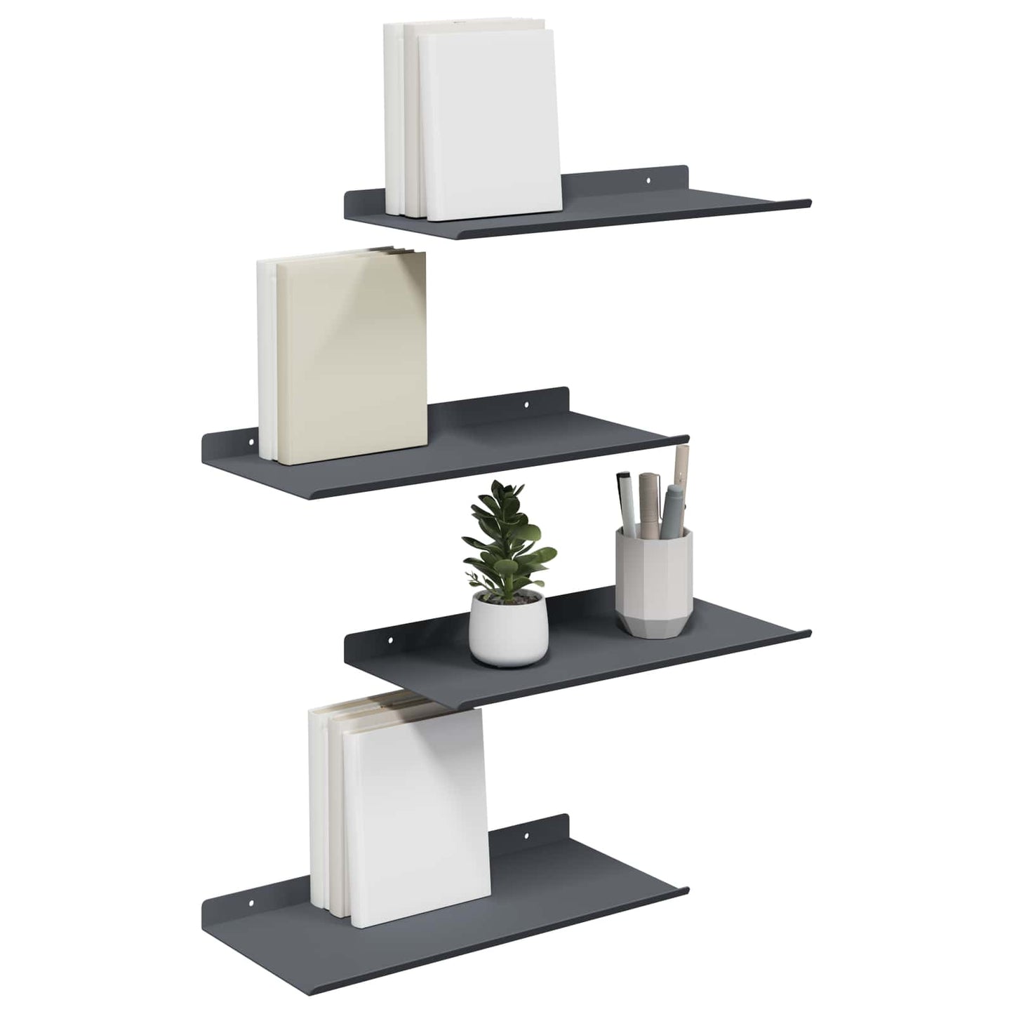 Floating Shelf 4 pcs Anthracite 40 x 18 x 2.5 cm Steel