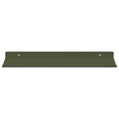 Floating Shelf 2 pcs Olive Green 40 x 18 x 2.5 cm Steel