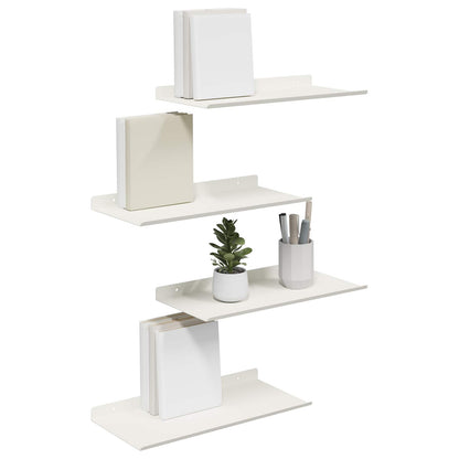 Floating Shelf Wall-mounted 4 pcs White 40 x 18 x 2.5 cm Steel