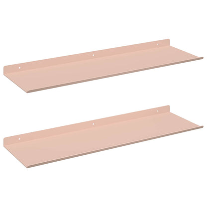 Floating Shelf Wall-mounted 2 pcs Pink 60 x 18 x 2.5 cm Steel