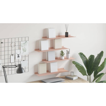 Floating Shelf Wall-mounted 4 pcs Pink 60 x 18 x 2.5 cm Steel