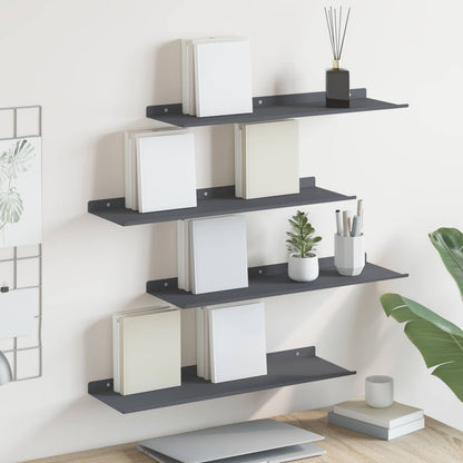 Floating Shelf Wall-Mounted 4 pcs Anthracite 60 x 18 x 2.5 cm