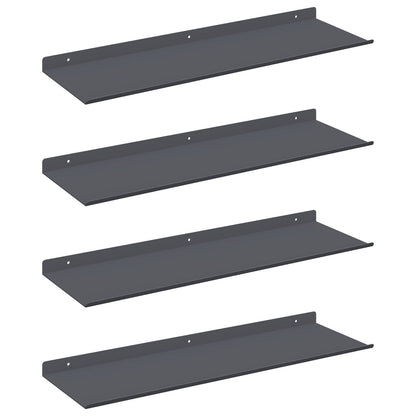 Floating Shelf 4 pcs Anthracite 60 x 18 x 2.5 cm Steel