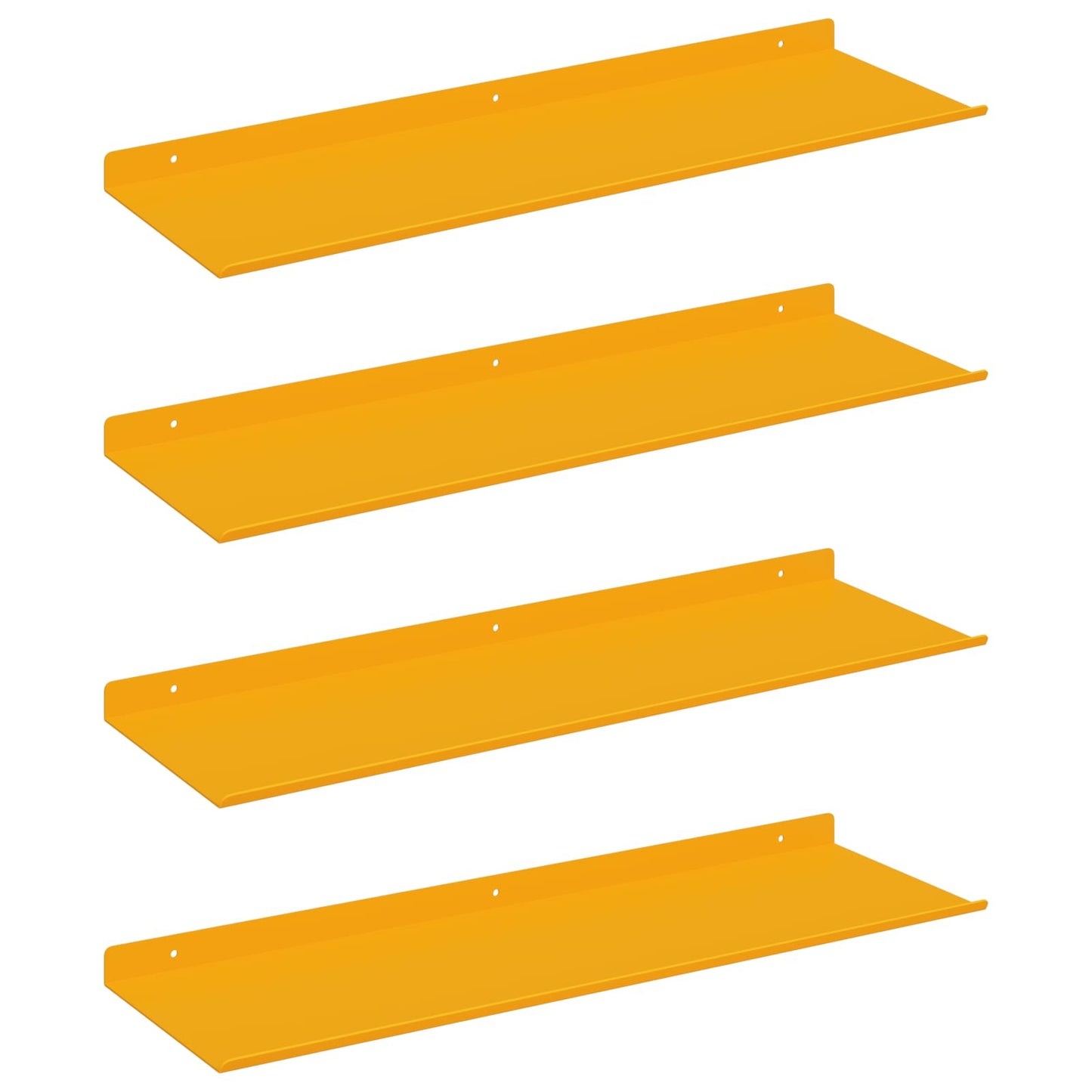 Floating Shelf 4 pcs Mustard Yellow 60 x 18 x 2.5 cm Steel