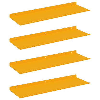 Floating Shelf 4 pcs Mustard Yellow 60 x 18 x 2.5 cm Steel