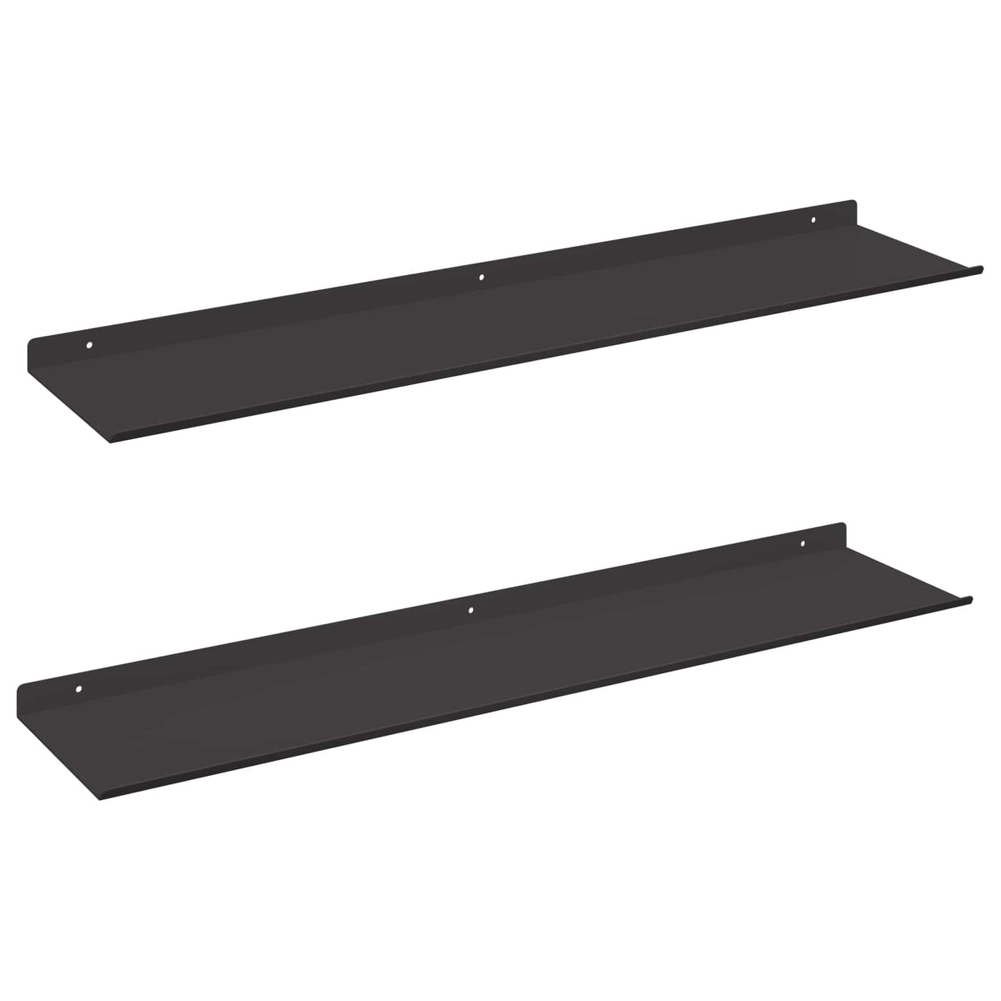 Floating Shelf Wall-mounted 2 pcs Black 80 x 18 x 2.5 cm Steel
