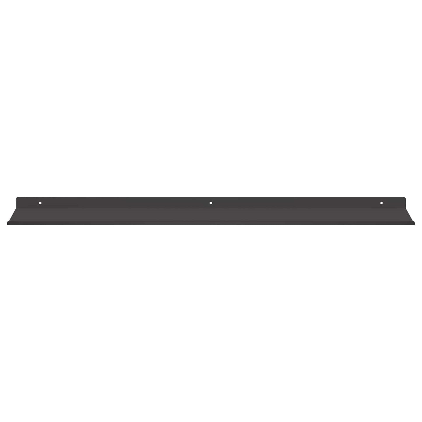 Floating Shelf Wall-mounted 2 pcs Black 80 x 18 x 2.5 cm Steel