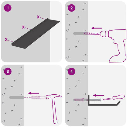 Floating Shelf Wall-mounted 2 pcs Black 80 x 18 x 2.5 cm Steel