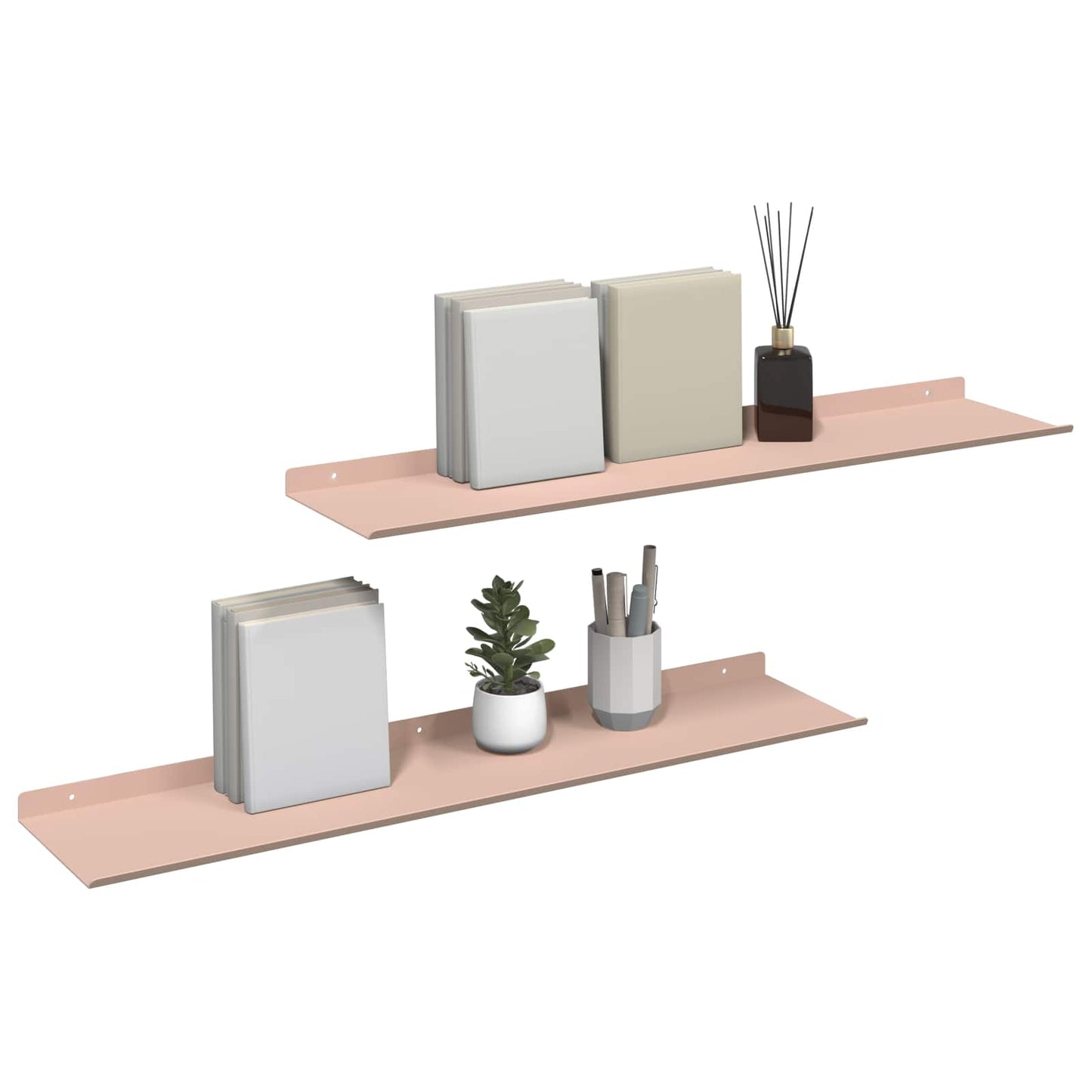 Floating Shelf Wall-mounted 2 pcs Pink 80 x 18 x 2.5 cm Steel