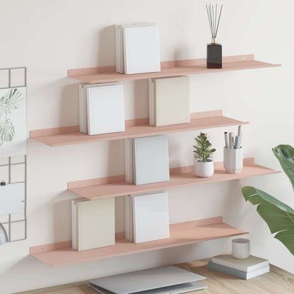 Floating Shelf Wall-mounted 4 pcs Pink 80 x 18 x 2.5 cm Steel