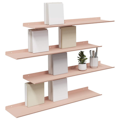 Floating Shelf Wall-mounted 4 pcs Pink 80 x 18 x 2.5 cm Steel