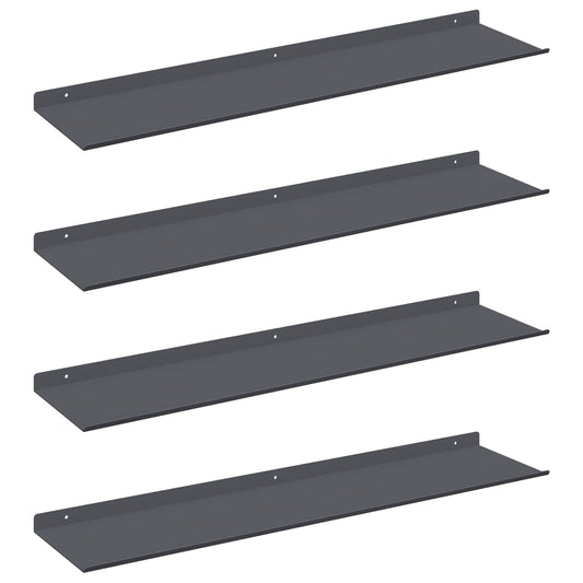 Floating Shelf 4 pcs Anthracite 80 x 18 x 2.5 cm Steel