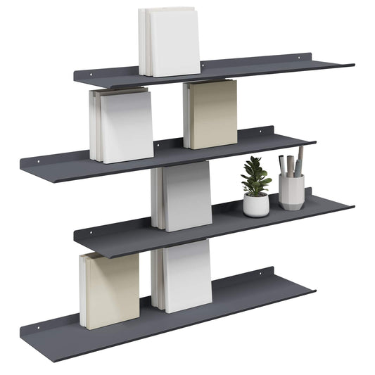Floating Shelf 4 pcs Anthracite 80 x 18 x 2.5 cm Steel