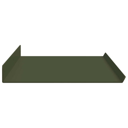 Floating Shelf 2 pcs Olive Green 80 x 18 x 2.5 cm Steel