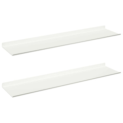 Floating Shelf Wall-mounted 2 pcs White 80 x 18 x 2.5 cm Steel