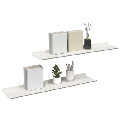 Floating Shelf Wall-mounted 2 pcs White 80 x 18 x 2.5 cm Steel