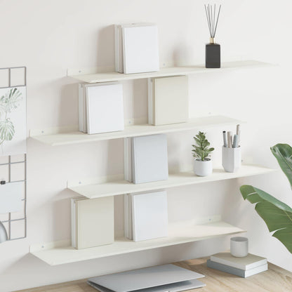 Floating Shelf Wall-mounted 4 pcs White 80 x 18 x 2.5 cm Steel