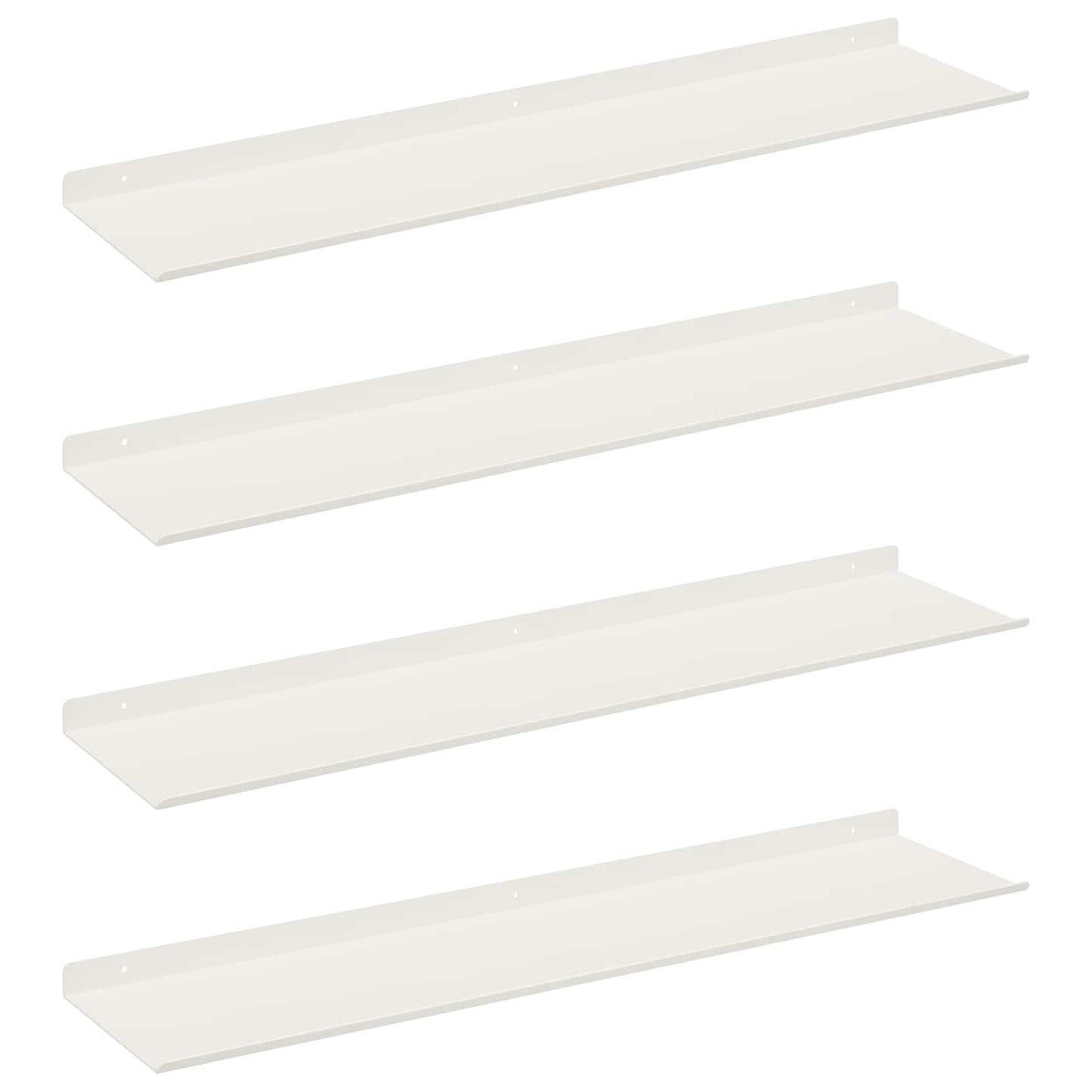 Floating Shelf Wall-mounted 4 pcs White 80 x 18 x 2.5 cm Steel