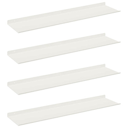 Floating Shelf Wall-mounted 4 pcs White 80 x 18 x 2.5 cm Steel