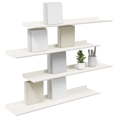 Floating Shelf Wall-mounted 4 pcs White 80 x 18 x 2.5 cm Steel