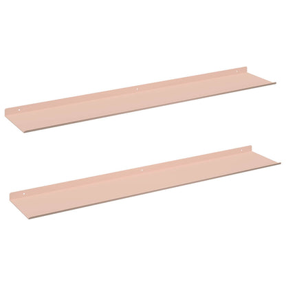 Floating Shelf Wall-mounted 2 pcs Pink 100 x 18 x 2.5 cm Steel