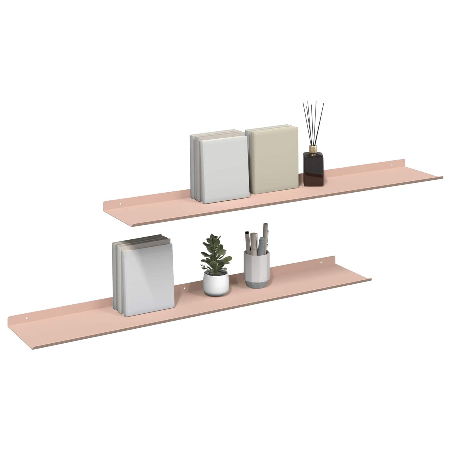 Floating Shelf Wall-mounted 2 pcs Pink 100 x 18 x 2.5 cm Steel