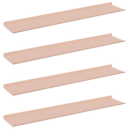Floating Shelf Wall-mounted 4 pcs Pink 100 x 18 x 2.5 cm Steel