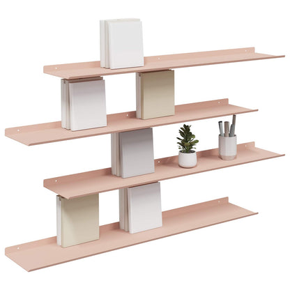 Floating Shelf Wall-mounted 4 pcs Pink 100 x 18 x 2.5 cm Steel
