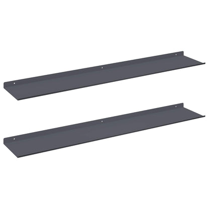 Floating Shelf 2 pcs Anthracite 100 x 18 x 2.5 cm Steel